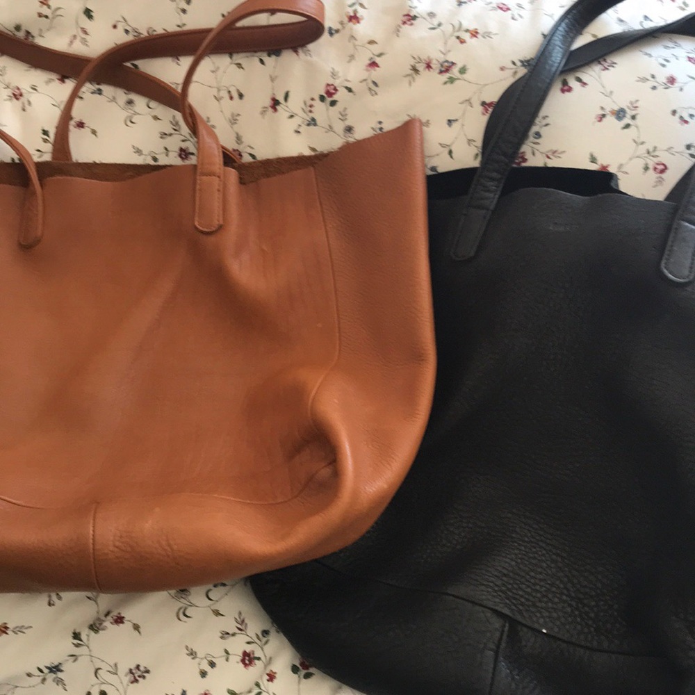 Baggu leather tote bag BLACK -reserved-
